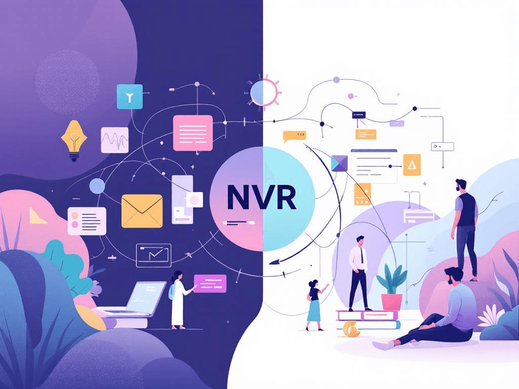 A professional abstract illustration representing the concept of Understanding the Technical Divide in No-Code and Low-Cod...