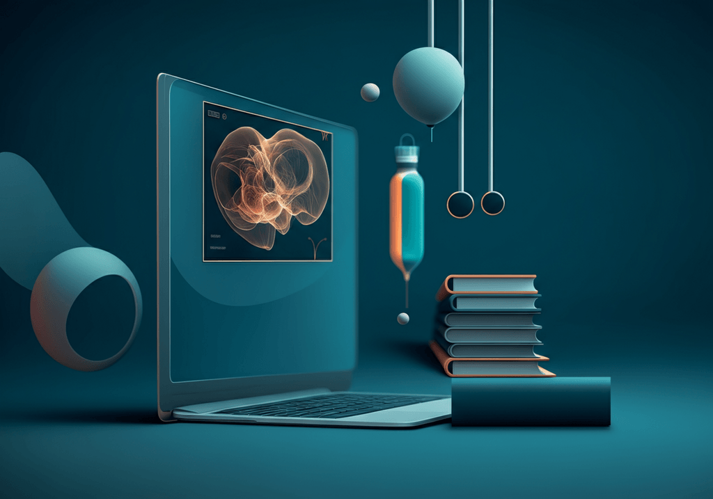 A professional abstract illustration representing the concept of Healthcare in Artificial Intelligence